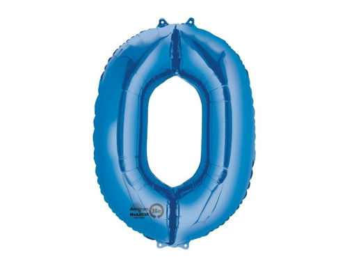 Picture of FOIL BALLOON NUMBER 0 BLUE 34 INCH